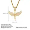 Joyería Transfronteriza Europea y Americana Tk Estilo Retro Neutro Alas de Ángel Incrustadas de Diamantes Dorados Colgante de Collar para Hombres y Mujeres Rap Hip-Hop