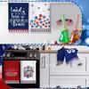 Amazon Explosiones Día de la Independencia Paño de Cocina Impresión de Enano Estrella Decoración Patriótica Raya Estrella Corazón Paño de Cocina