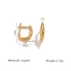 Accesorios para Pendientes de Aro Lisos con Anillas Colgantes Incrustados de Diamantes, Estilo Retro de Lujo Ligero, Chapados en Cobre Dorado, Forma de D, Accesorios para Pendientes DIY