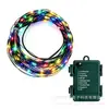 Luces de alambre de cobre LED transfronterizas, guirnaldas de luces de hadas de alambre verde, luces de decoración impermeables para exteriores para árbol de Navidad y habitación, guirnaldas de luces coloridas para fiestas