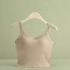 Camisola em U com Cinto Feminino Almofada de Peito Integrada Copo Fixo Base Interna Top Tubo Anti-deslizamento Roupa Íntima