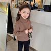 Suéter de cuello alto para niña Otoño e Invierno 2025 Suave y Sedoso Ropa para Niños con Suéter de Invierno para Bebé Camiseta de Punto Inferior para Niños
