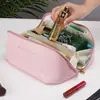 Bolsa de Maquillaje Tipo Nube de Cuero PU de Alta Calidad Transfronteriza, Estuche de Maquillaje Portátil de Gran Capacidad, Neceser de Viaje Portátil
