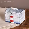 Mediterrâneo Criativo De Madeira Pequeno Baú Do Tesouro Estilo Oceano Mini Desktop Caixa De Jóias Tema Oceano Adereços Baú Do Tesouro Decorativo