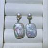 Pendientes de plata de ley S925 con diseño geométrico de perlas barrocas naturales de agua dulce, con temperamento femenino, para celebridades de Internet.