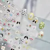 Pegatinas de Arte para Uñas en Relieve, Pegatinas Populares de Caricaturas Lindas para Uñas, Pegatinas de Tela de Alta Gama, Pegatinas de Decoración de Flores Pequeñas, Pedrería para Uñas