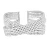 Suministro Transfronterizo Joyería de Comercio Exterior Pulseras Abiertas de Cruz de Pedrería de 10 Filas para Mujer Exageradas Diarias Fiesta Pulseras Completas de Diamantes