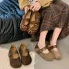 Zapatos Mary Jane con Estampado de Leopardo Retro para Mujer, Novedad Otoño 2026 Estilo Francés Zapatos Planos de Ballet de Correa Única Poco Profundos
