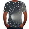 Camiseta de verano 2024 transfronteriza con estampado digital 3D para hombre, camiseta de manga corta