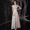 Nuevo Modelo 2026 Vestido de Noche de Lujo de Alta Gama con Escote en V y Lentejuelas para Banquetes, Vestido de Anfitrión de Rendimiento de Lujo de Nicho