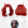 Quinta personalidad payaso llorón piel original cos peluca simulación cuero cabelludo superior rojo onda cabeza cosplay