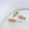 Ouro 18K Preenchido Conserva Cor Barra Longa Contas Tubulares Imitação Barroca Barra Longa Espaçadores Lisos Acessórios de Contas para Colar Artesanal DIY