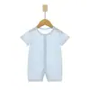 Macacão de Verão de Manga Curta para Bebê Flor Queimada Bebê Masculino e Feminino Roupão Jacquard Fino Roupas para Recém-Nascido