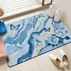 Alfombra de Piso Estilo Mármol Dorado de Lujo para Entrada del Hogar, Baño, Absorbente de Agua, Antideslizante, Alfombra para Sala de Estar, Dormitorio
