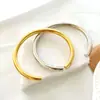 Lele Jewelry Novo Bracelet Geométrico em Forma de C para Mulheres de Comércio Exterior, Pulseira Aberta Única de Nicho em Aço Inoxidável 18K para Mulheres Europeias e Americanas