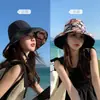 Sombrero de Pescador de Estilo Nuevo de Verano con Ala Ancha, Estampado por Ambos Lados, para Mujer, Sombrero de Sol Protector Solar para Exteriores Transfronterizo, Sombrero de Sol Transpirable