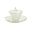 Tazón de Té Zen Azul Cielo Minimalista Hecho en Fábrica con Tapa, Taza de Té Tradicional de Vidrio, Juego de Té Kung Fu de Vidrio Hecho a Mano