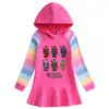 Vestido de Algodón Nuevo de Dibujos Animados Arcoíris para Niñas, Sudadera con Capucha de Manga Larga para Niños, Vestido de Princesa, Primavera y Otoño 2026