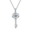 925 prata esterlina 0,5 quilates moissanite pingente de bloqueio de chave amor clavícula cadeia pequeno cultivo fresco jóias de diamante para namorada