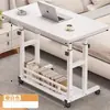 Mesita de Noche Mesa Pequeña Móvil Dormitorio Alquiler Escritorio de Estudio Simple Dormitorio Hogar Escritorio de Computadora Elevable