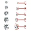 Pendientes Populares Transfronterizos de Acero Inoxidable con Zirconia Integrada de Cuatro Garras Material 316 para Crear Pendientes y Pendientes Venta Directa de Fábrica