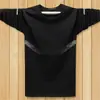Camiseta deportiva casual para hombre de manga larga con estampado, moderna para adolescentes, adecuada para todas las estaciones, cuello redondo, top básico de manga larga