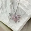 Novo amor Planeta Colar para as mulheres ins nicho design luz de luxo doce temperamento menina diamante rosa linda cadeia de clavícula