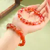 Pulseira de Cristal de Ágata Vermelha Premium Estilo Chinês para Mulheres, Elegante de Luxo Leve com um Toque de Alto Padrão, Pulseira Atacado Fonte para Live Streaming