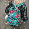 Mochila com Estampa Floral Nordestina, Mochila Escolar com Zíper Estilo Étnico, Mochila para Estudante Universitária Feminina, Estilo Tendência Nacional, Casual de Primavera