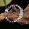 [Deusa da Lua] Amethysto Natural Raposa Dourada Lepidolita Cristal de Limão Pulseira de Cristal Natural Atacado