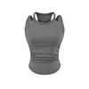 Chaleco de Yoga para Mujer 2026 con Almohadillas Fijas en el Pecho, a Prueba de Impactos, Corte Ajustado, Fruncido, Adelgazante, Versátil, Secado Rápido, Chaleco Deportivo de Fitness