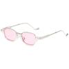 2021 nuevo espejo plano anti-luz azul transfronterizo tendencia foto callejera retro marco pequeño dorado plástico mixto gafas de sol 86335