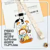 Portatarjetas de oso de dibujos animados para comercio exterior, anticaída, adecuado para tarjetas de comedor de estudiantes, gafetes de control de acceso, funda protectora, venta al por mayor desde el fabricante