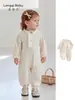 Body para Bebê Primavera e Outono 100% Algodão Macacão de Engatinhar Sem Costura Classe A Macacão para Bebê Menina Manga Longa Doce Fofo Roupa Estilosa para Passeio