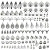 Paquete de Materiales para Colgantes de Joyería DIY de Aleación de Plata Antigua de Halloween, 100 Piezas de Telaraña, Calabaza, Calavera