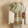 Bufanda de Hilo de Lana de Cordero Teñido en Hilo de Doble Cara para Mujer, Otoño e Invierno Cálida Simple Bufanda de Lana a Cuadros Fábrica