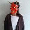 Máscara del Rey Lanling Cabeza de Fantasma Japonesa Hannya Anime Maquillaje de Terror Accesorios de Disfraz Juego de Rol