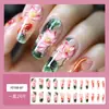Conjunto de 24 Peças de Unhas Populares Duradouras Usáveis, Arte de Unhas de Lótus Fashion, Adesivos de Unhas de Carpa Frescos e Elegantes
