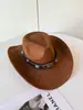 Cinturón de cuero retro americano, sombrero de vaquero, artículo popular transfronterizo, unisex, adecuado para actividades al aire libre, proporciona protección solar y es un sombrero de jazz elegante