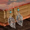 Aretes Largos Vintage Populares Bohemios en Forma de Gota Moda Creativa Campanas Aretes Acrílicos Turquesa para Mujer