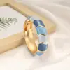 Bestseller transfronteiriço na Europa e América: Pulseira de design irregular em blocos de cores esmaltadas retrô criativas com design de bambu ondulado boêmio