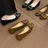 Zapatos Retro Cuadrados para Mujer que Aumentan la Altura 2026 Elegantes de Primavera-Otoño Versátiles Estilo Coreano Hebilla de Pedrería Zapatos Planos Bajos para Mujer