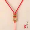 Corda de cânhamo tecida à mão pingente de jade e ouro corda de cânhamo pingente de jade corda para pendurar corda para pendurar no pescoço homens mulheres colar preto corda