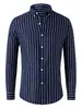 Camisa de Manga Larga a Rayas con Estampado Digital Suministro Transfronterizo Comercio Exterior Fábrica de Camisas tipo Cárdigan al por Mayor