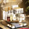 Caixa de Armazenamento de Cosméticos para Mesa, Organizador de Produtos de Skincare Doméstico, Suporte de Armazenamento, Caixa Acrílica à Prova de Poeira para Toucador