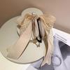 Doce Princesa Elegante Puffy Yarn Bow Ribbon Hair Grab Headwear Coreano Elegante Banana Clip High Ponyo Grampo de Cabelo