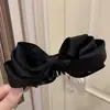 Presilha Banana com Laço de Cetim para Rabo de Cavalo Alto Coque Presilha para Coque Rabo de Cavalo Presilha Vertical Elegante Versátil para Adicionar Volume Acessório de Cabelo