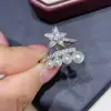 Anillo de Estrella de Cinco Puntas con Perlas y Pedrería para Otoño e Invierno para Mujer, Anillo Versátil de Gama Alta para Dedo Índice de Nicho, Anillo Apilable de Lujo Ligero de Moda