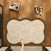 Alfombrilla de baño de tierra de diatomeas estilo vintage, alfombrilla absorbente para piso de baño de uso doméstico, alfombrilla antideslizante de secado rápido para entrada de baño estilo francés