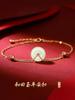 Pulseira de fivela de segurança de jade Hetian feminina estilo chinês prata esterlina luxo leve presente de Dia dos Namorados para namorada